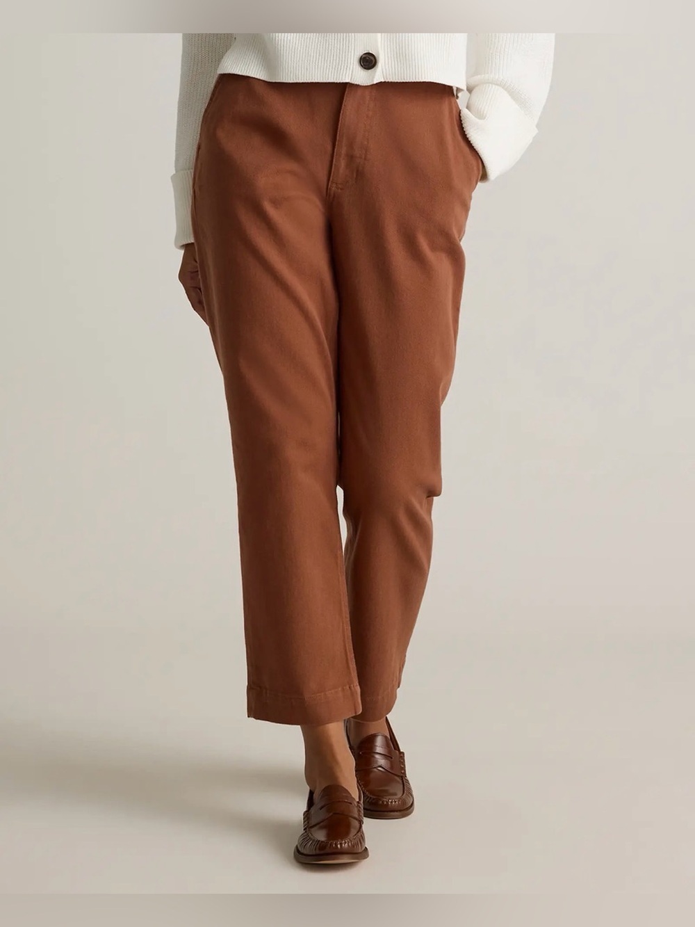 Quince Straight-Leg Jeans in Rust Brown